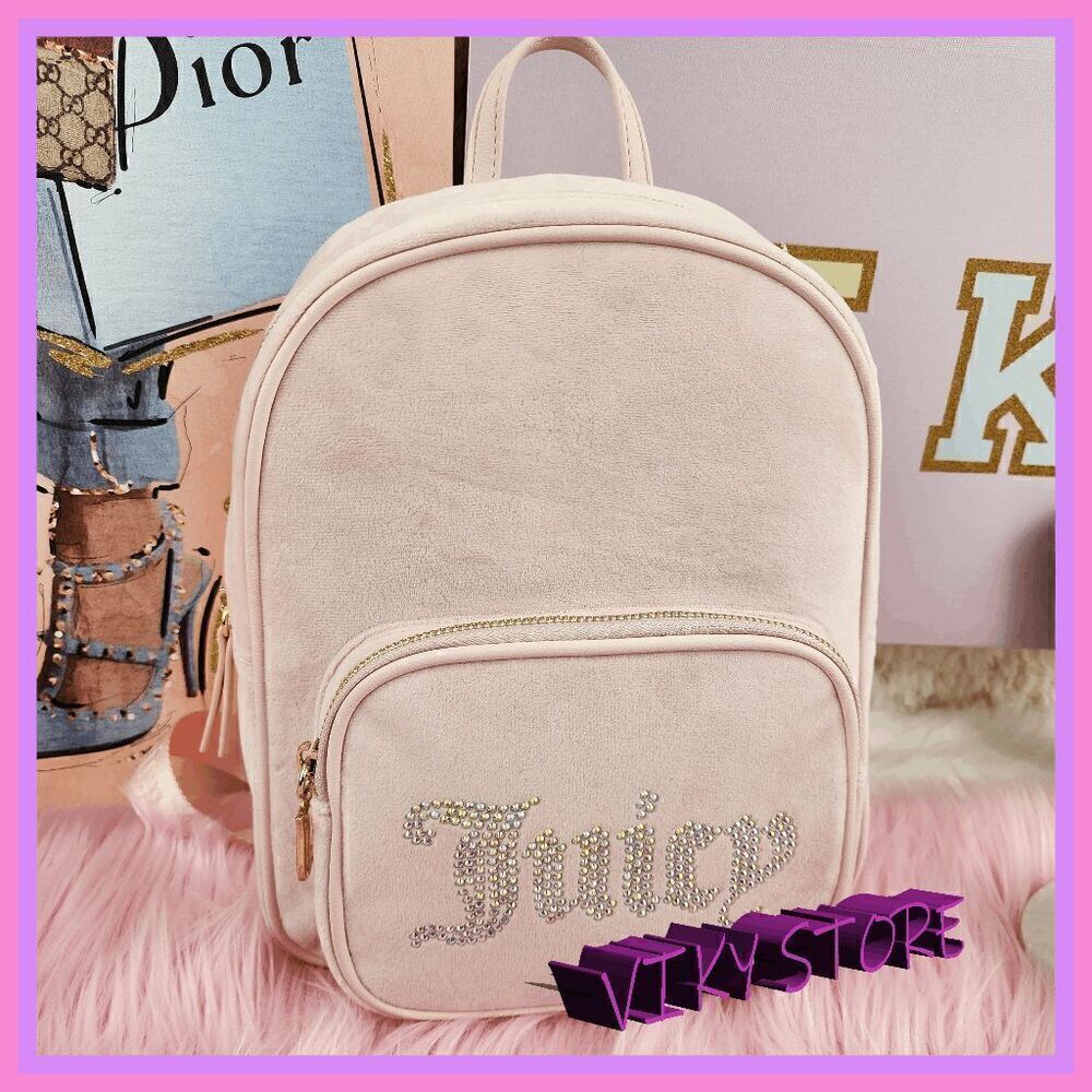 NWT 💕 Juicy Couture Velvet Backpack Rhinestones Glamorous & Chic #7086 💕